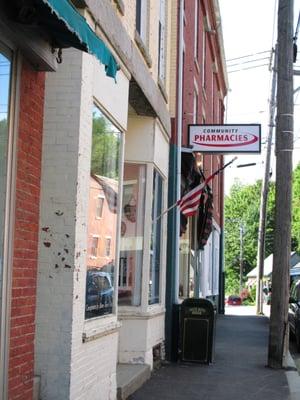 view from sidewalk