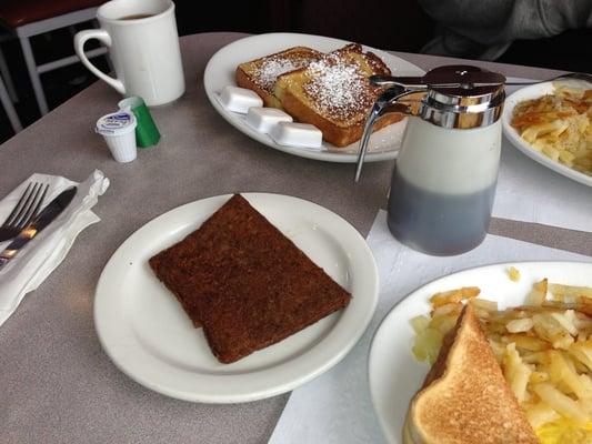 American cheese omelette & scrapple.