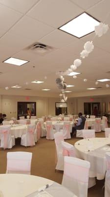 Hall with decorations we brought in for wedding I attended.