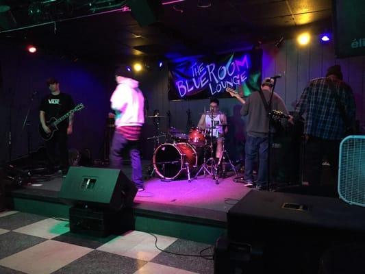 About to have knuckle up on stage at the blue room