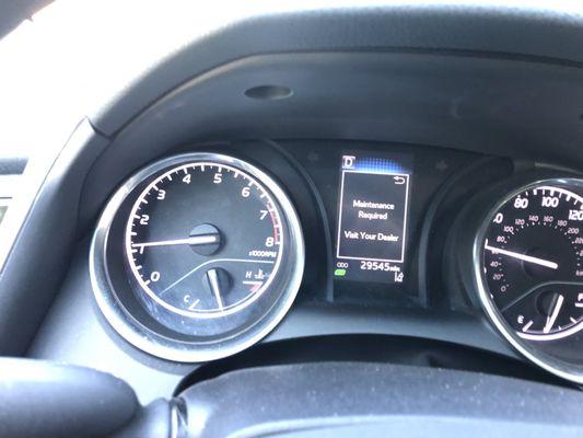 Maintenance required notice