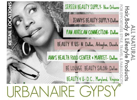 Natural Hair & Body Products...Sign Up on www.urbanairegypsy.com for up to date information on promotions, sales and events.