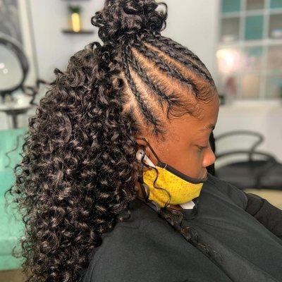 Half up half down Crochet braids