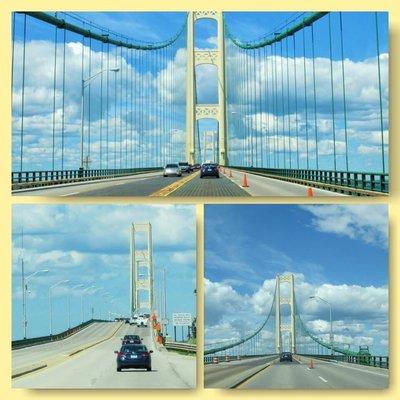 Going over the straits of Mackinaw on a very impressive bridge. My philosophy? Always take time to enjoy the view from a bridge.
