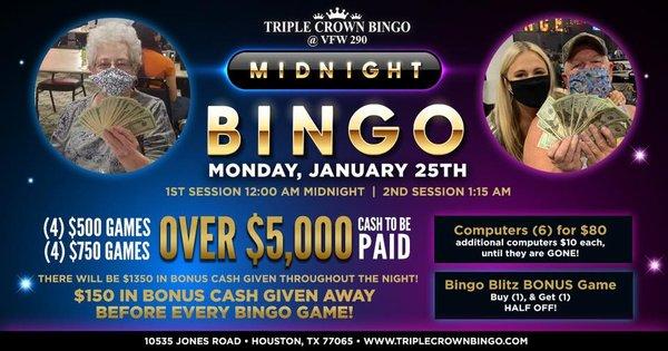 Midnight Bingo - January 25, 2021