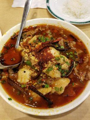 Cabbage soup with fish and beef