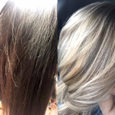 Nicole took me from box dye black to a light ash blonde