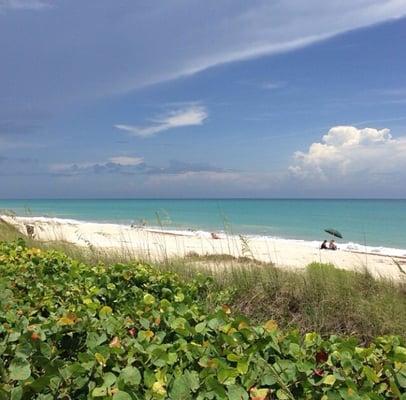 View if the beach from the club's boardwalk!