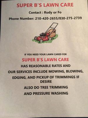 Super B's Lawn Care