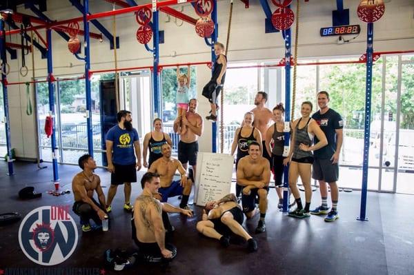 Coaches work out to break in the new gym