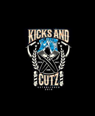 Original logo for Kicks and Cutz available on hoodies, T-shirts, and additional merchandise!