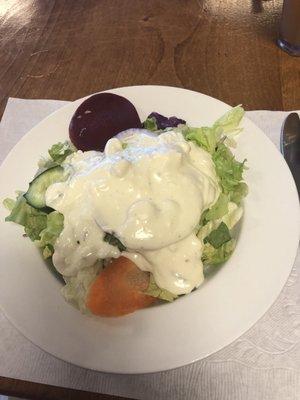 This is the other half of the Dudley's Favorite. It's a large salad.