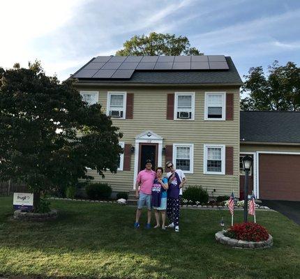 Me, my mom, my solar guy and my new solar system :-)