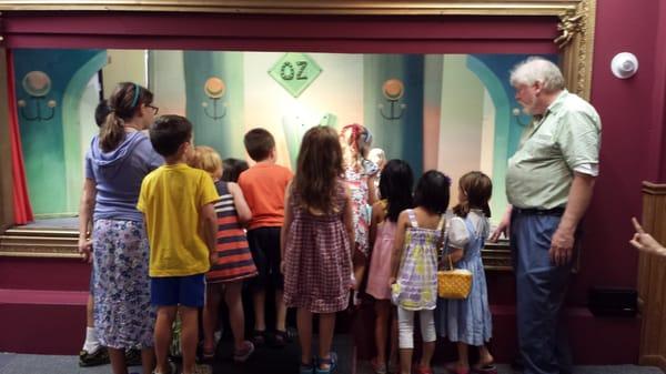 Kids allowed to come up to see/touch the puppets up close and learn how they work.