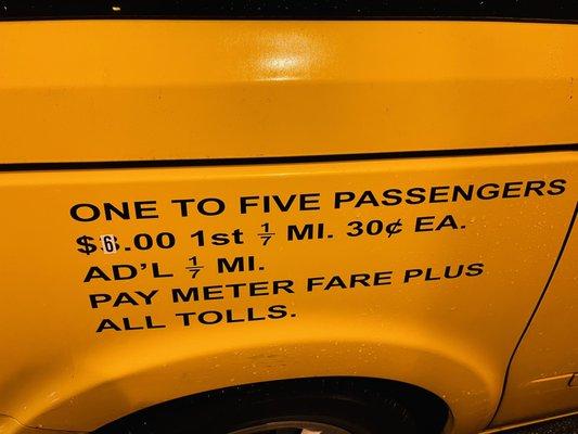 Mileage/price list (September 2022)