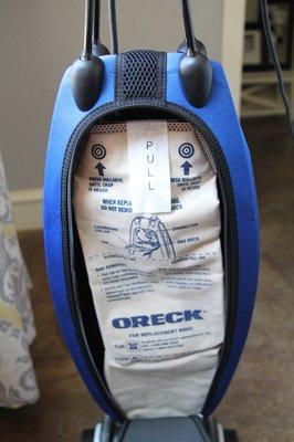 Bags keep the mess inside the vacuum