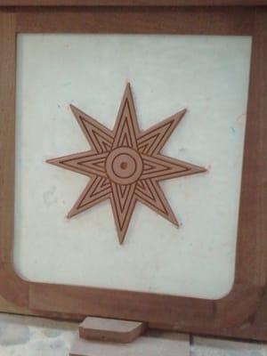 Custom inlaid panel for Pilot house door.