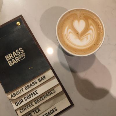 Classic latte and their very trendy menu layout.