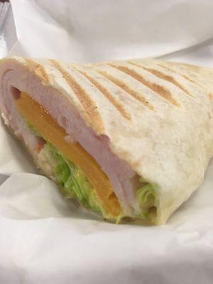 Turkey and cheese on a wrap