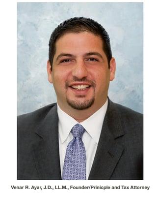 Venar R. Ayar, J.D., LL.M., Founder/Prinicple and Tax Attorney