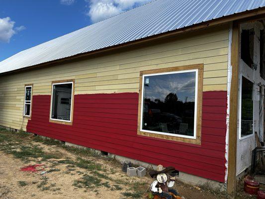 Painting contract. Brick red paint by Busy B