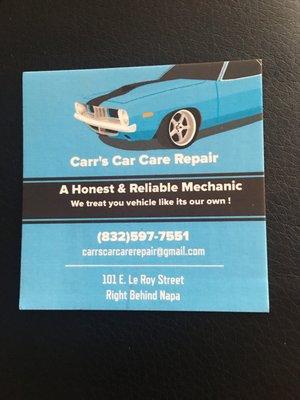 Carr’s Car Care Repair