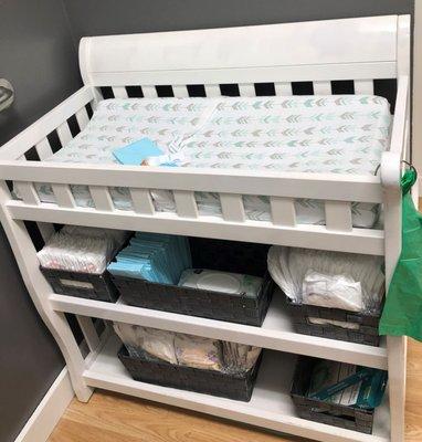 Complimentary Fully Stocked Diaper Changing Station
