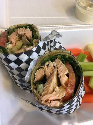Baked salmon wrap