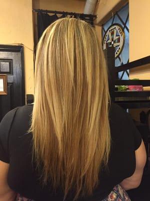 Highlights blending old brassy color