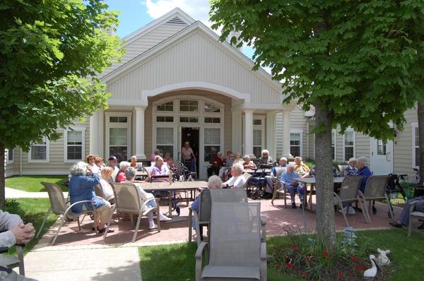 The Seabury's Memory Support Wandering Garden is a beautiful area for residents and families to enjoy.