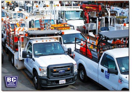 Just a few of our Traffic Control Trucks ready for the Work Week! #TrafficControl #TrafficControlServices #TrafficControlTrucks #BCTraffic