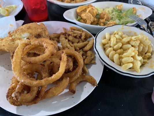 Pick-2, with flounder and clam strips