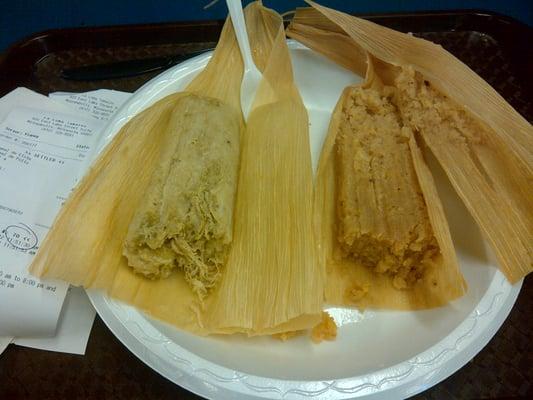 Sweet corn and beef tamale