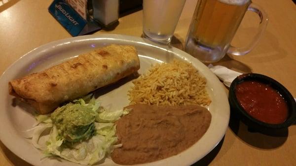 Chimichanga... Lightly fried and deliciously seasoned in the inside!