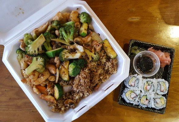 Hibachi Chicken & Shrimp / California Roll