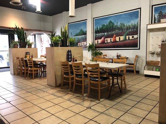 Inside at a quiet time.