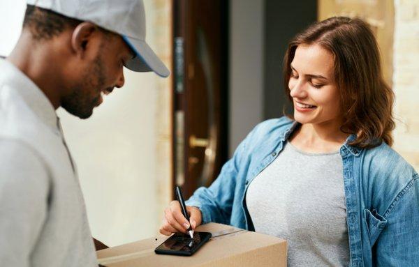 courier delivering package