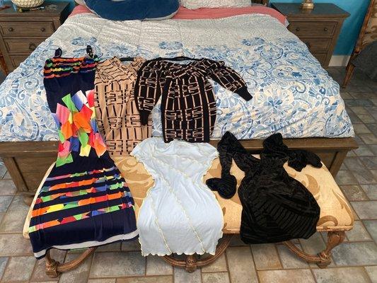 5 dresses that I have ordered from Mr. Blacks Boutique I gifted another. On Christmas Day!