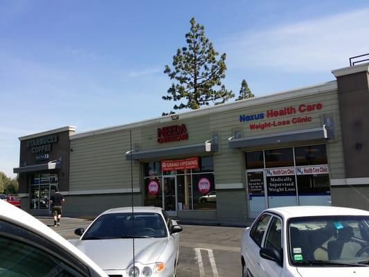 I thought it was hilarious that it's located next to a weight loss clinic. Great cheesecake!