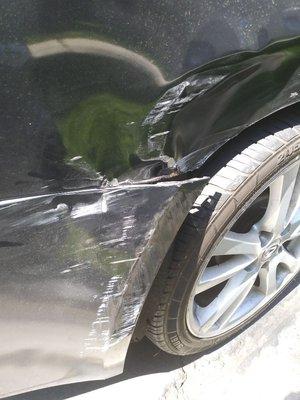 Lexus damage, fender and quarter panel ..