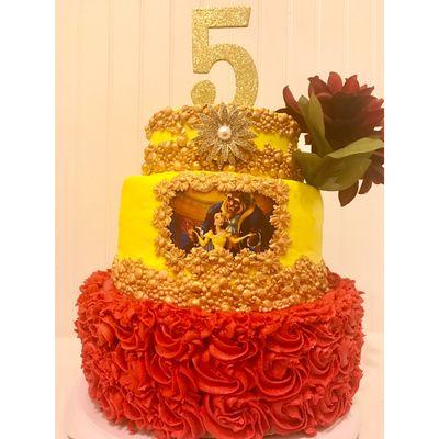 Rice Krispy Treat Beauty and The Beast Cake