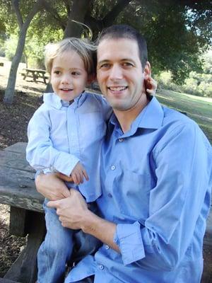 Dr. Benjamin with his eldest son.