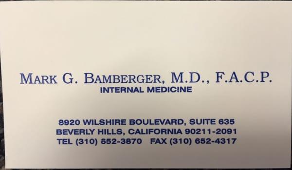 Bamberger Mark G ,MD