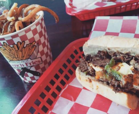 Original Cheesesteak and fries.
