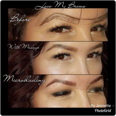 Microblading
Pic #1 Maping
Pic #2 with makeup
Pic #3 Microblading
No more makeup needed