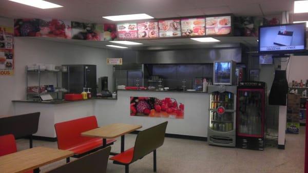 The restaurant inside.