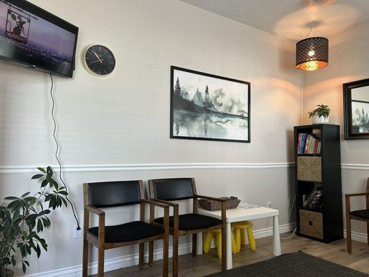 They even have a table and activities for the kids while you wait.