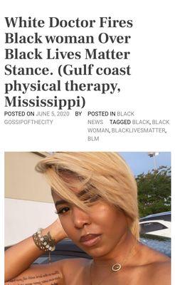 Why would I support this racist P.O.S.??? Ken Ackerman is a racist and he fired this woman for expressing her opinion about BLM...