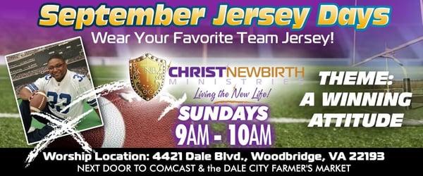 2013 Fall Jersey Days...wear your favorite NFL jersey to church.