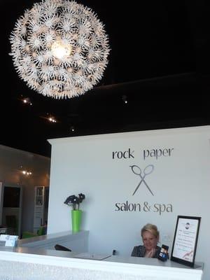 This the entry to Rock Paper salon... How trendy